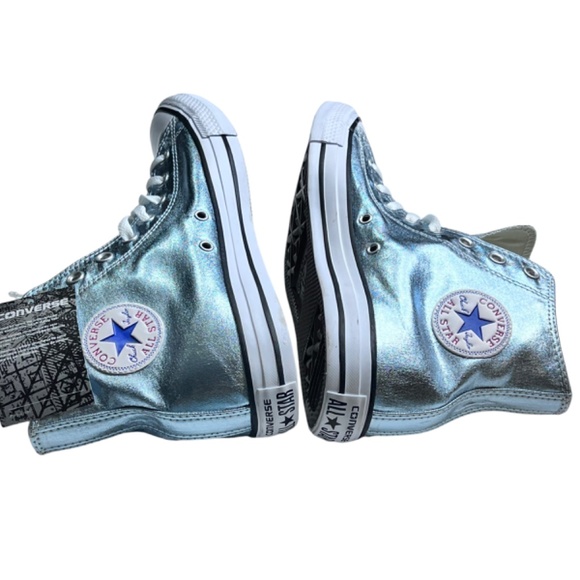 Converse All Star Unisex Silver High Top Tennis Shoes NWT main image 10